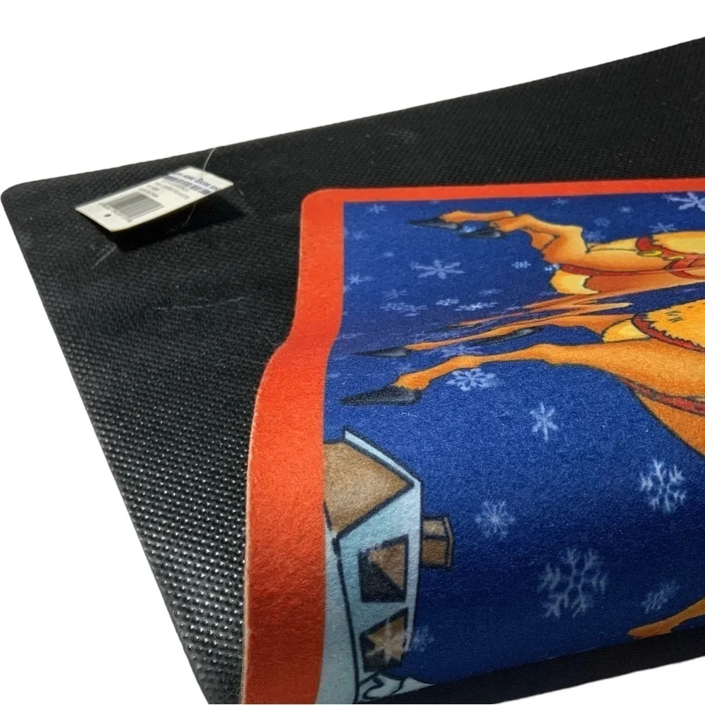 Christmas Holiday Doormat Santa Sleigh Rug Accent Mat Festive Decor 16 X 24 In